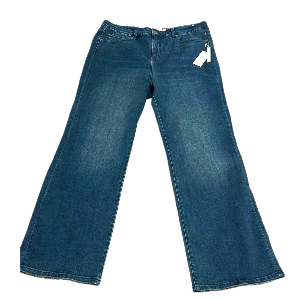 Soft Surroundings 18W New W/tag Bootcut Jeans Fly Zip Dark Wash Stretch 5 Pocket